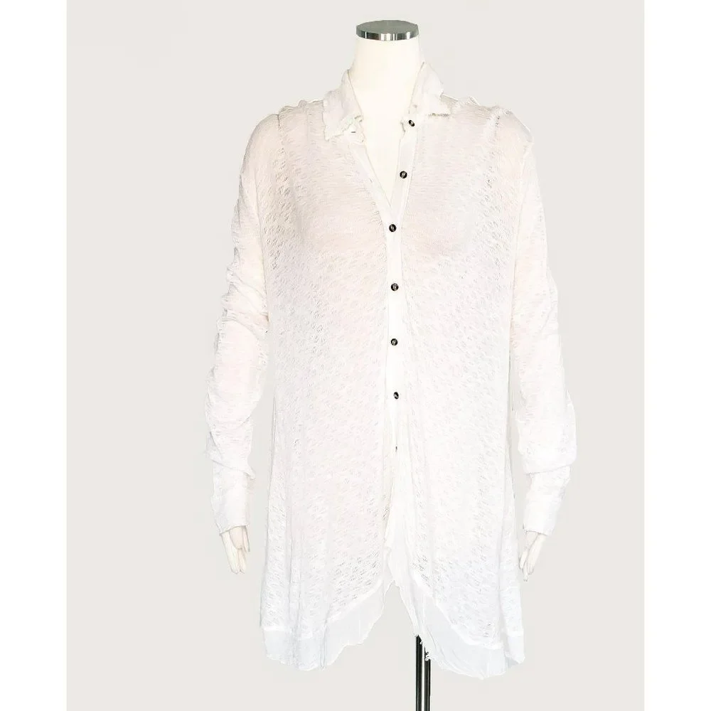 Free People White Asymmetrical Top